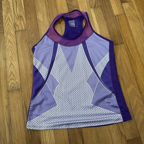 Lucky In Love Tops - Lucky In Love Women's Purple Multicolor Tank Top Size Medium